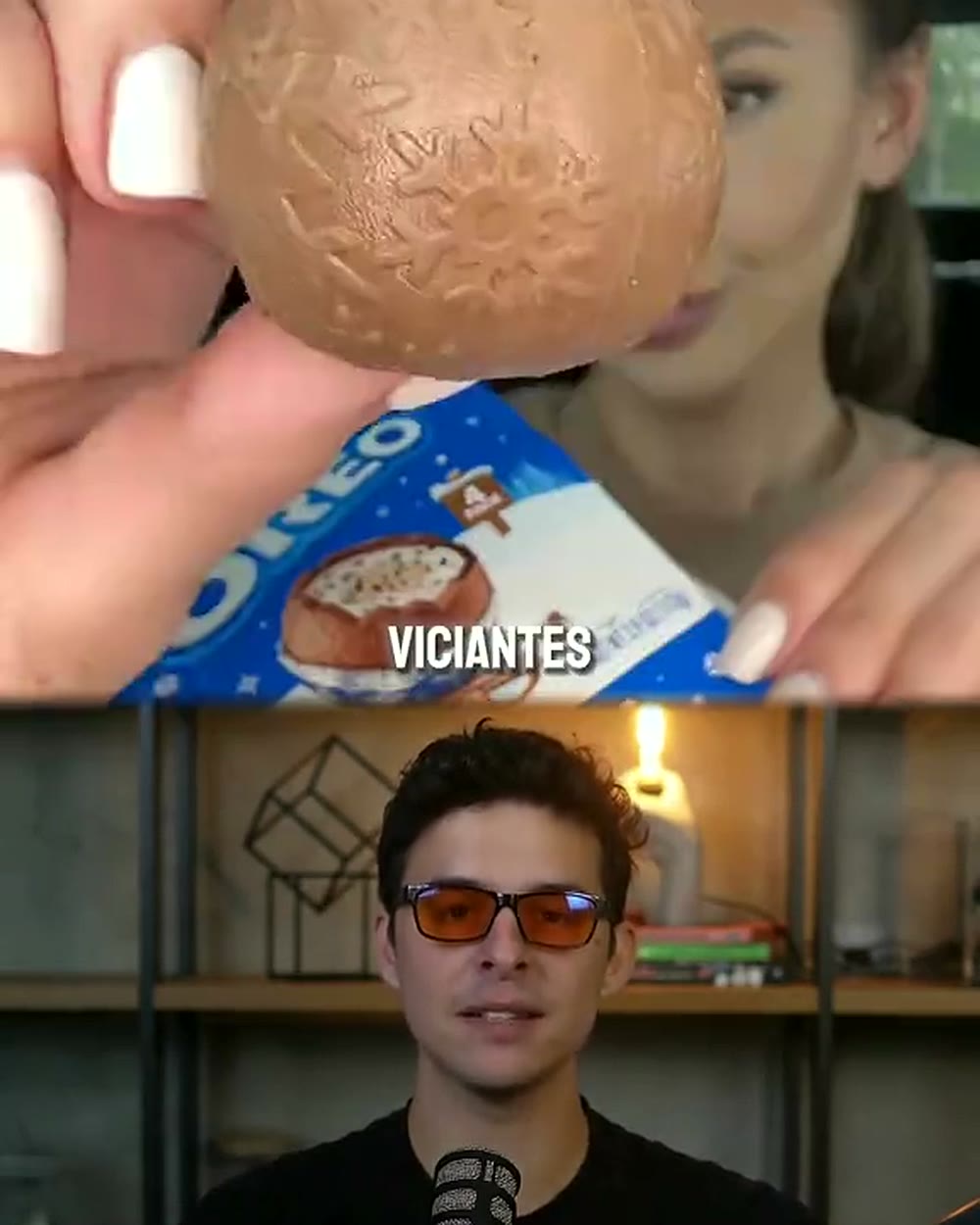 Cena do vídeo viral: biscoito recheado tem petroleo