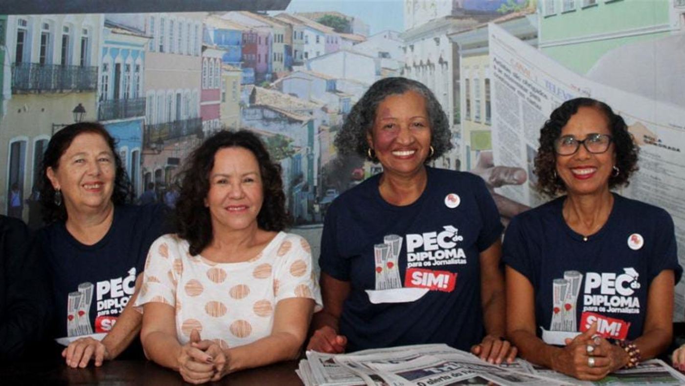 jornalistas do documentário mulheres jornalismo baiano em campanha pela PEC do Diploma para jornalistas