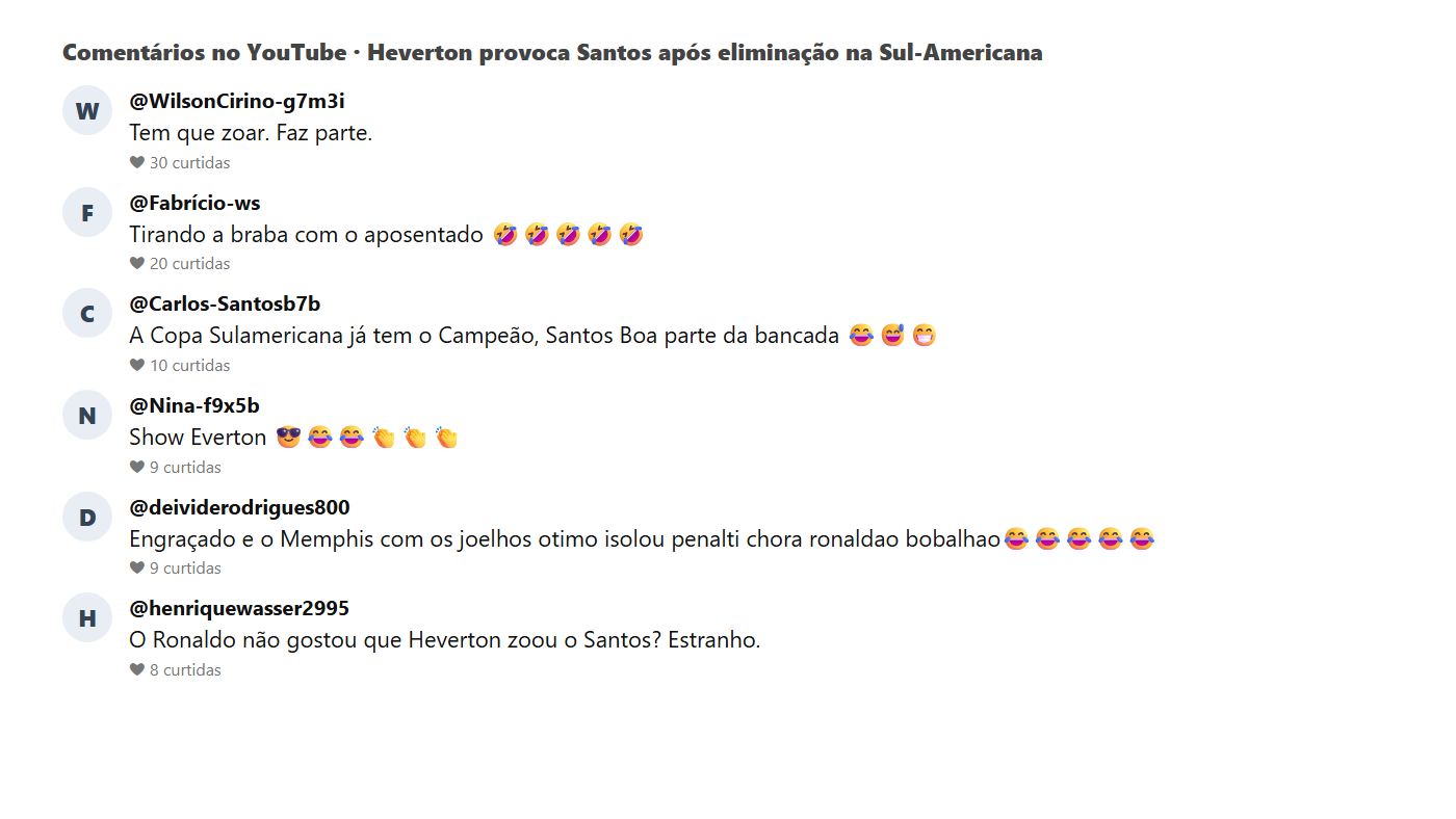 Comentários do público no vídeo do Jogo Aberto sobre o joelho novo para Neymar
