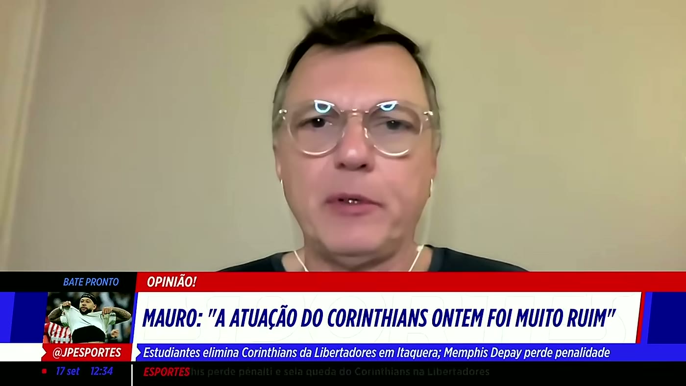 Mauro Cezar durante a análise sobre memphis depay corinthians na Jovem Pan Esportes