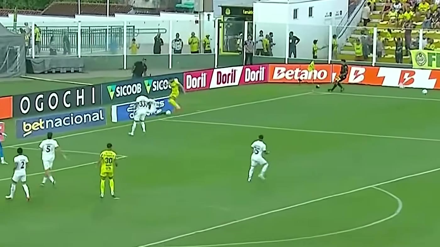 Lance de Mirassol x Botafogo pela 28ª rodada do Brasileirão com Eduardo e o Botafogo em disputa de bola