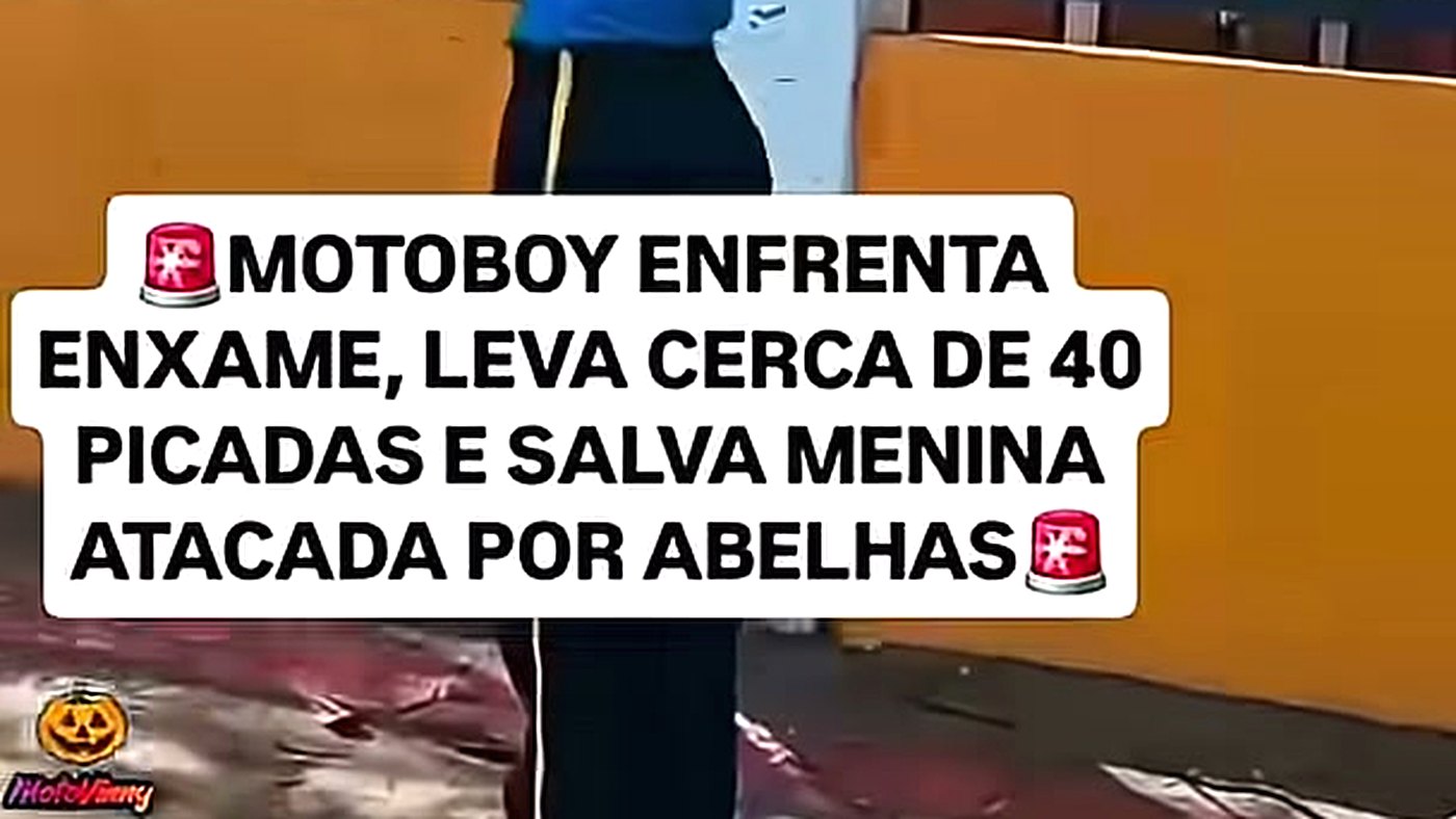 Motoboy que salvou menina de ataque de abelhas em Ibirité
