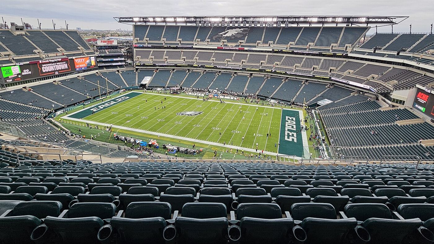 Ed sheeran filadelfia: estádio Lincoln Financial Field visto das arquibancadas