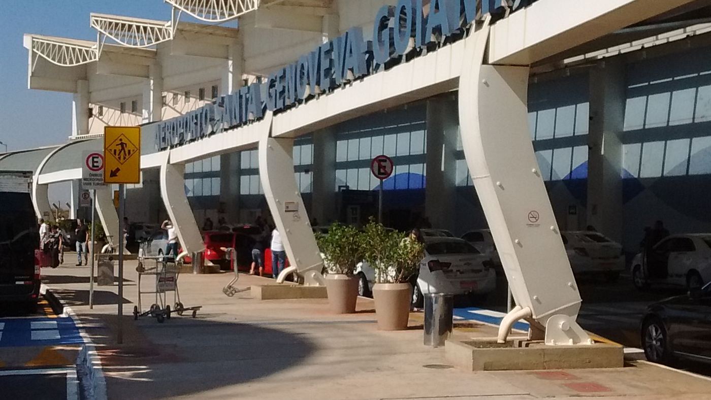 Doador de órgãos mais jovem de Goiás: aeroporto Santa Genoveva, em Goiânia, por onde o órgão seguiu de avião