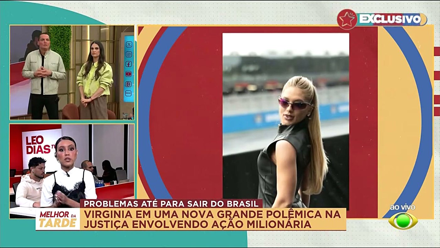 Print do Melhor da Tarde (Band) mostrando a chamada sobre Virginia proibida de viajar