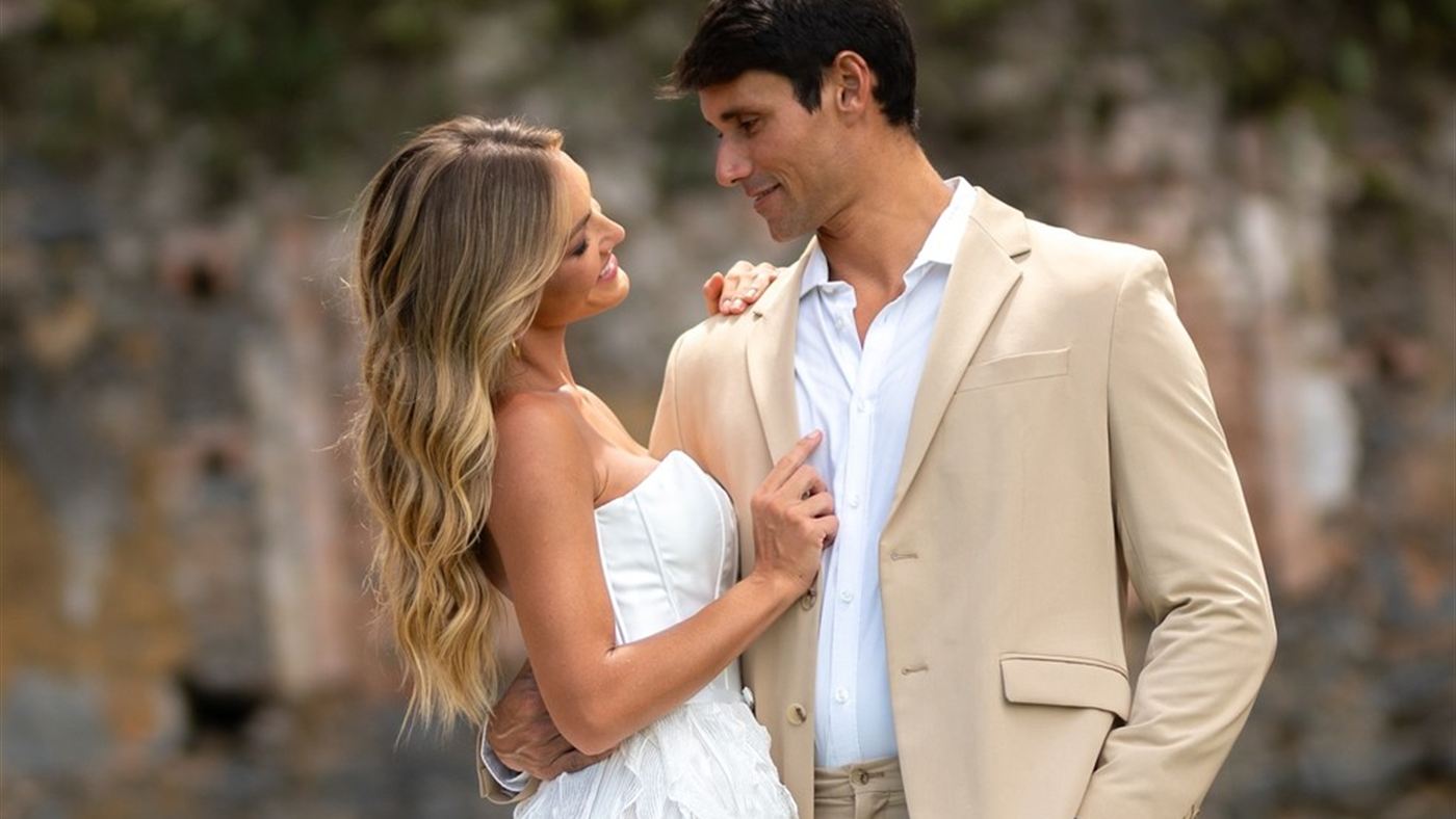 Bárbara Heck e Rick Maia no dia do casamento em Gramado, no Rio Grande do Sul