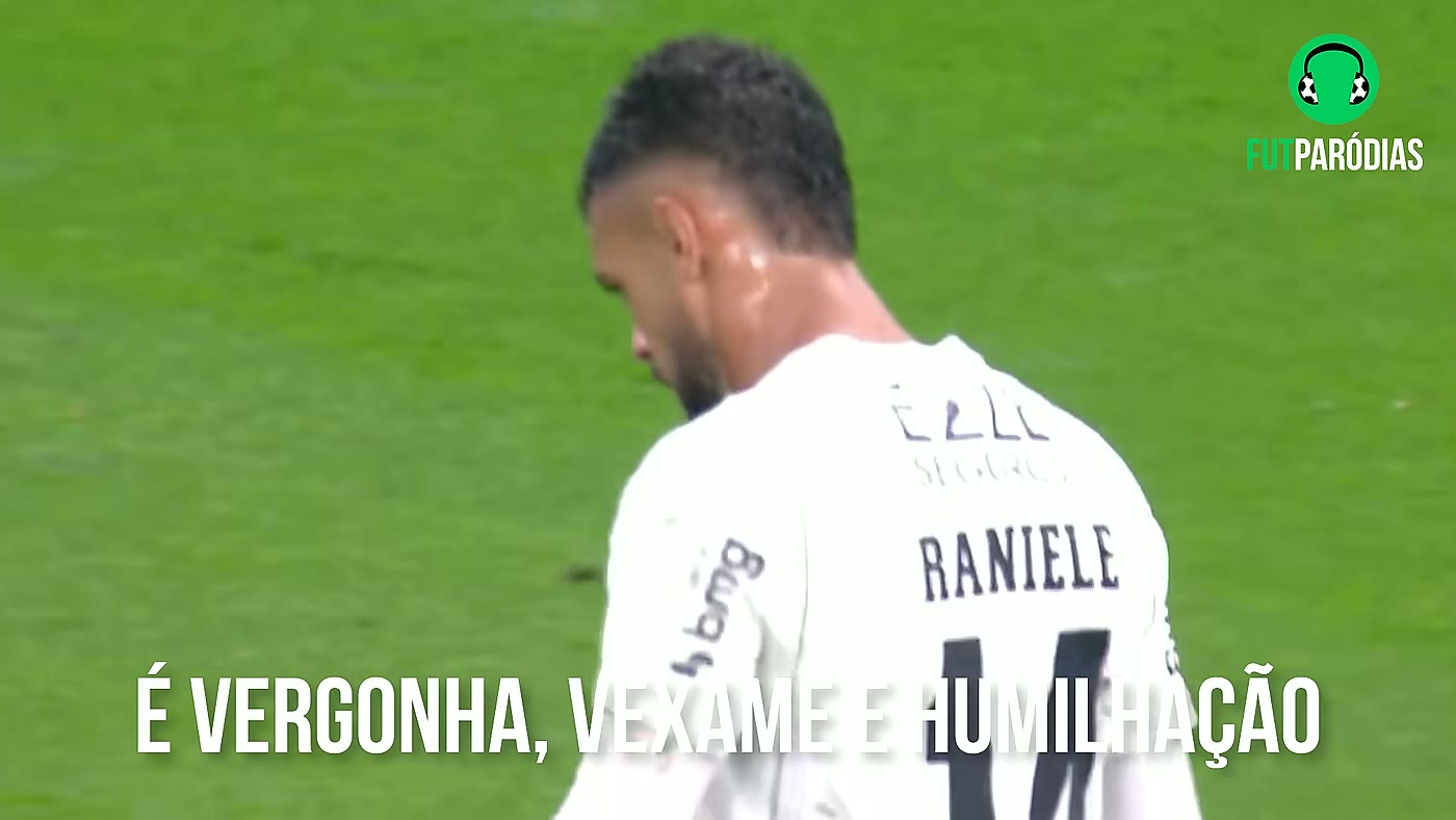 Jogador do Corinthians caminha cabisbaixo em campo com a legenda é vergonha, vexame e humilhação, verso da paródia Memphis isolou