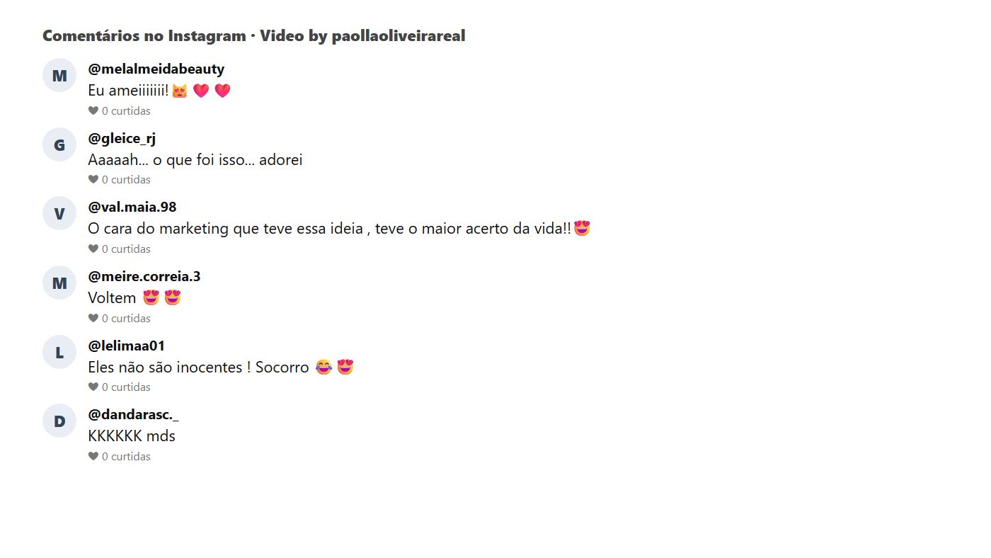 Print dos comentarios do publico no post de paolla diogo nogueira burger king