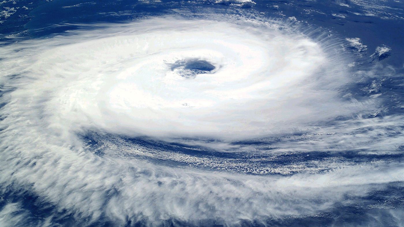 Foto tirada da Estação Espacial Internacional mostrando o ciclone extratropical Catarina sobre o oceano Atlântico Sul, usada para ilustrar o risco de temporais na Região Sul do Brasil