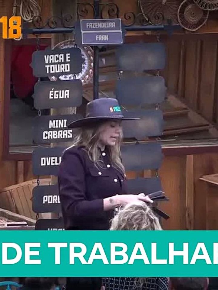 Fran fazendeira A Fazenda 18 divide tarefas